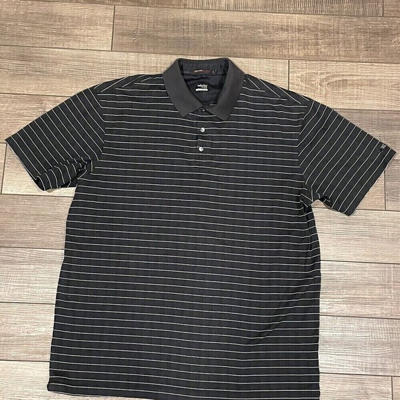 Nike Men's Dri Fit Tiger Woods Collection Black Short Sleeve Golf Polo Size XL - Picture 4 of 15